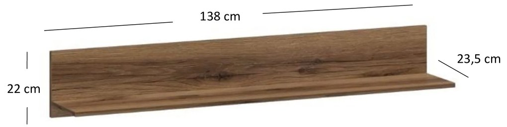 Polc 140 cm Marni (sötét delano tölgy). 1053044