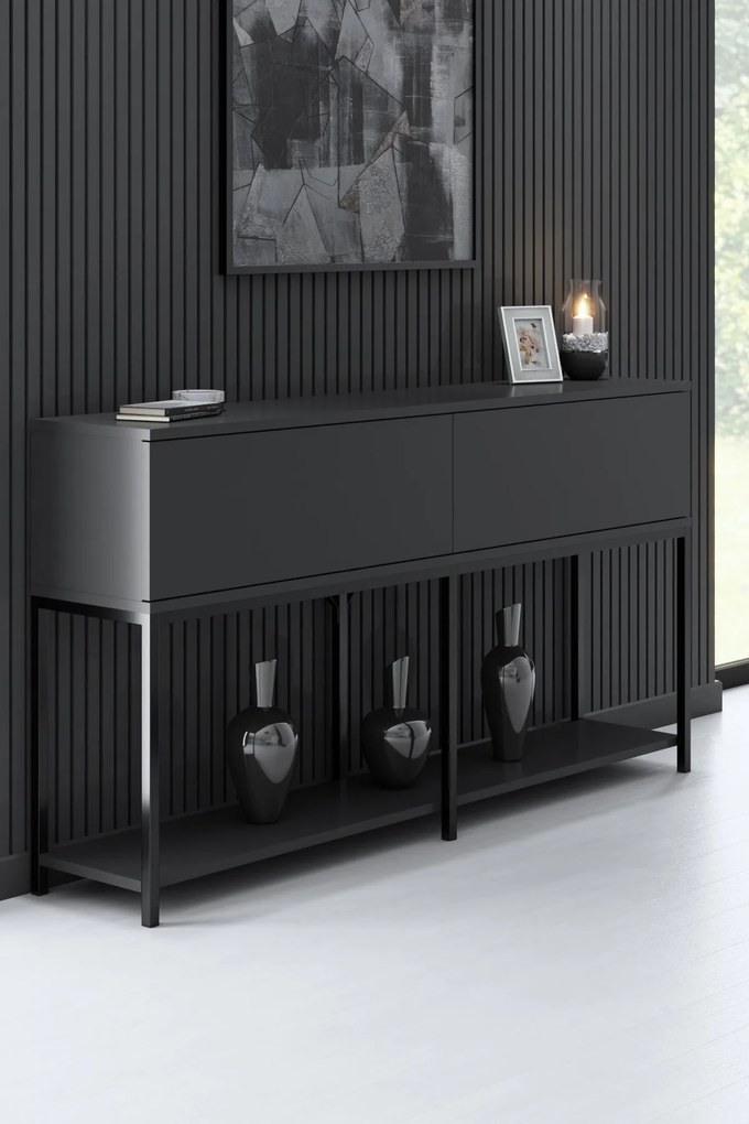 Konzolasztal Lord - Anthracite, Black