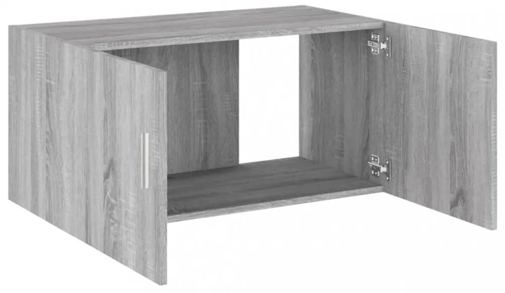 szürke sonoma színű szerelt fa faliszekrény 80 x 39 x 40 cm