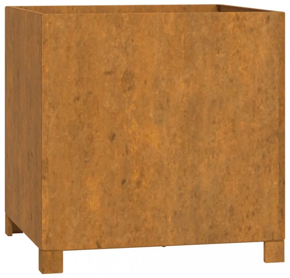 2 db rozsda színű corten acél növénytartó lábbal 49x47x50 cm
