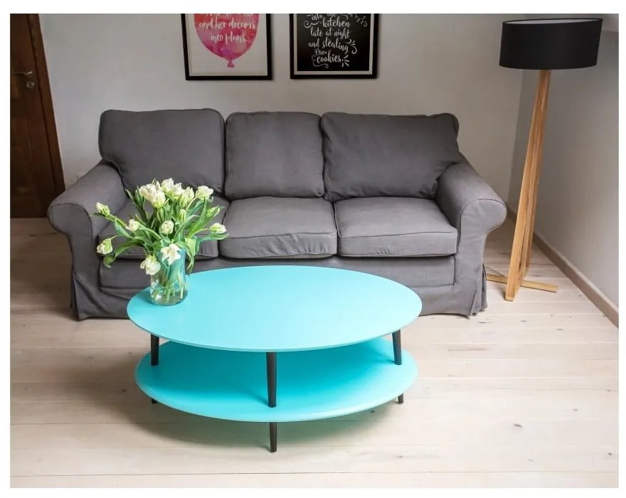 OVO fehér dohányzóasztal alsó polccal - Ragaba