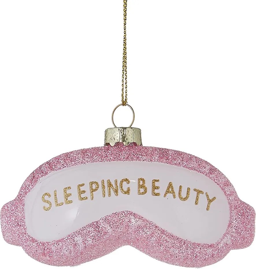 HANG ON üveg karácsonyfadísz , alvómaszk Sleeping Beauty