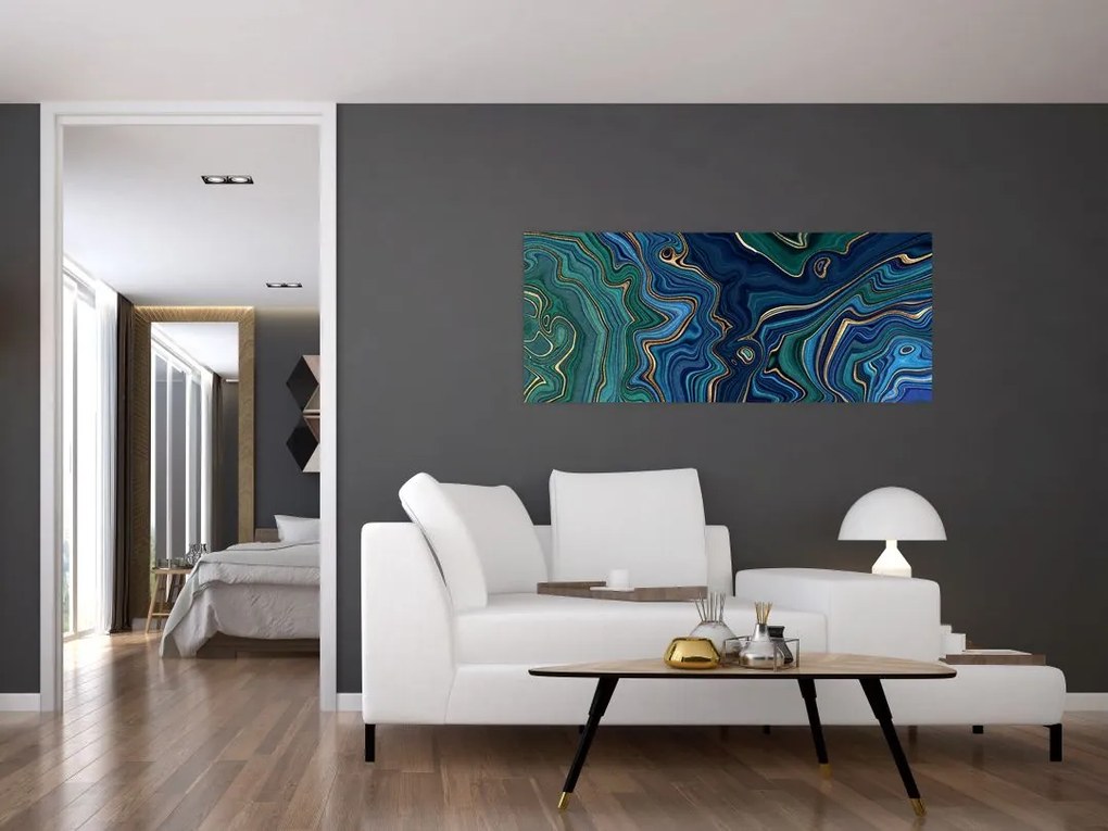 Kép - zöld-kék márvány (120x50 cm)