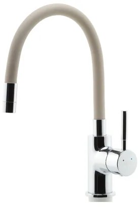 FERRO - Mosogató csap rugalmas karral fényezett króm/bézs