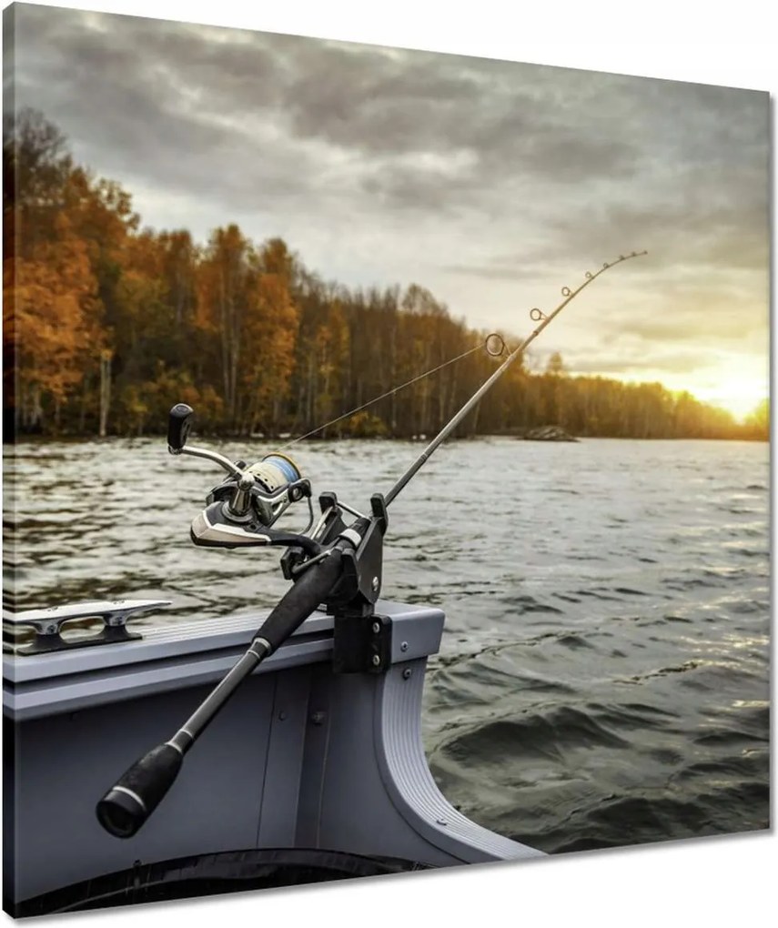 Vászonkép 60x60 Horgászat a csónakból Halak