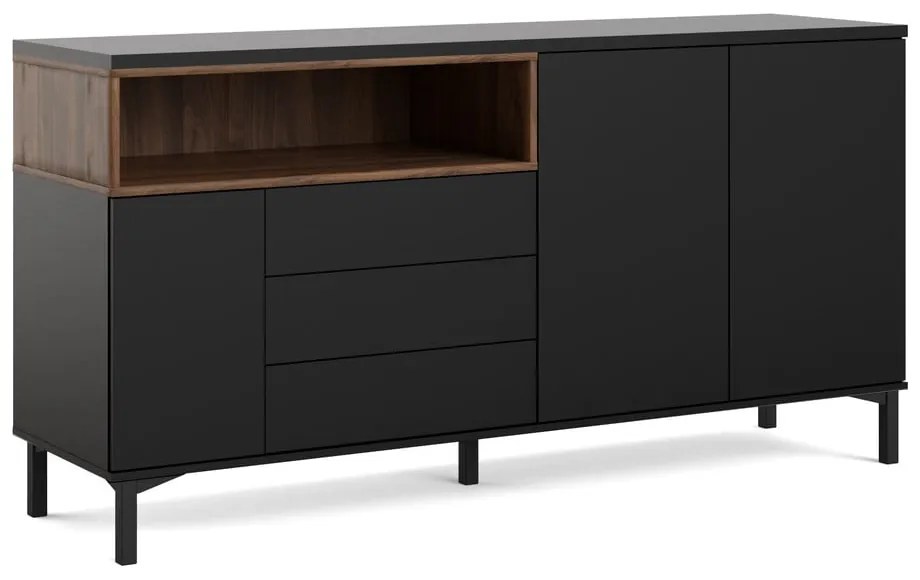 Fekete komód 176x90x49 cm Roomers – Tvilum