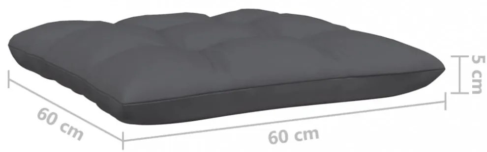 9 részes fenyőfa kerti ülőgarnitúra antracitszürke párnákkal