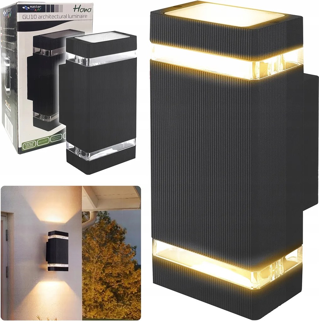 Vízálló Kültéri Kerti Fali Lámpa Terasz Erkély Felső Alsó GU10 IP65