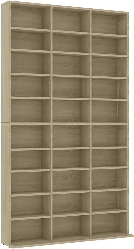 vidaXL sonoma tölgy színű szerelt fa CD-szekrény 102 x 16 x 177,5 cm