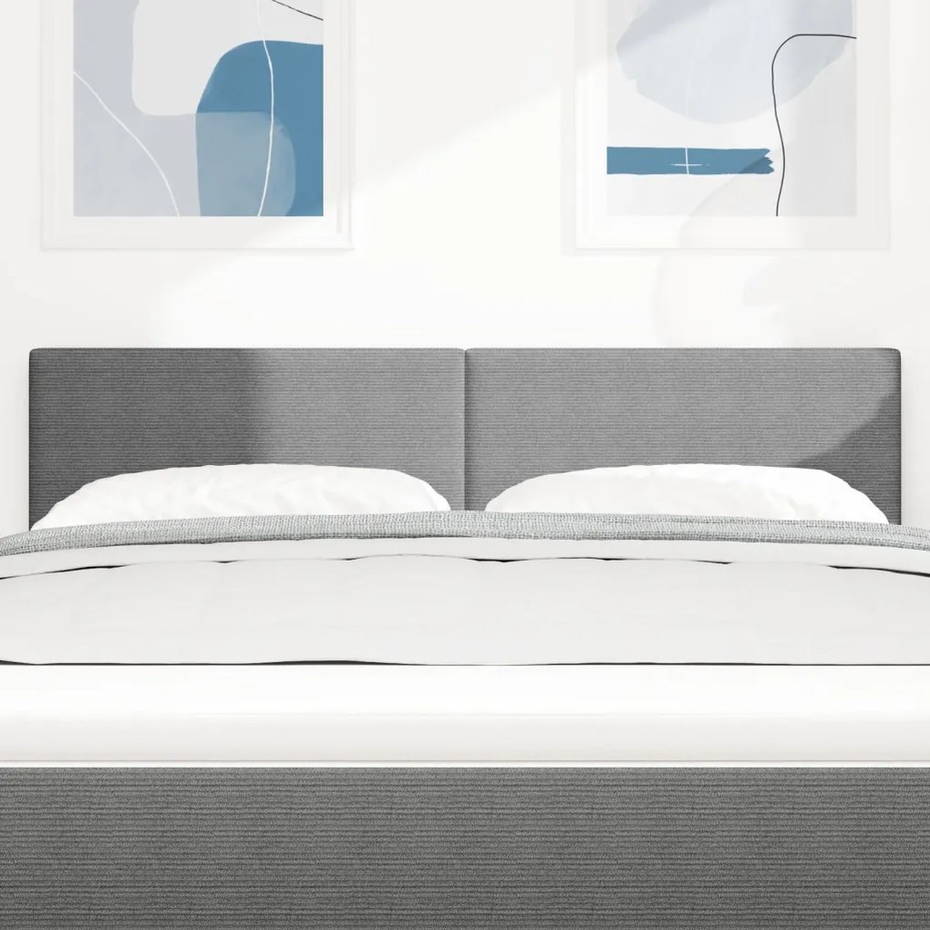 Fejtámla Egyszerű Design Világosszürke 160 cm Kordbársony Szövet