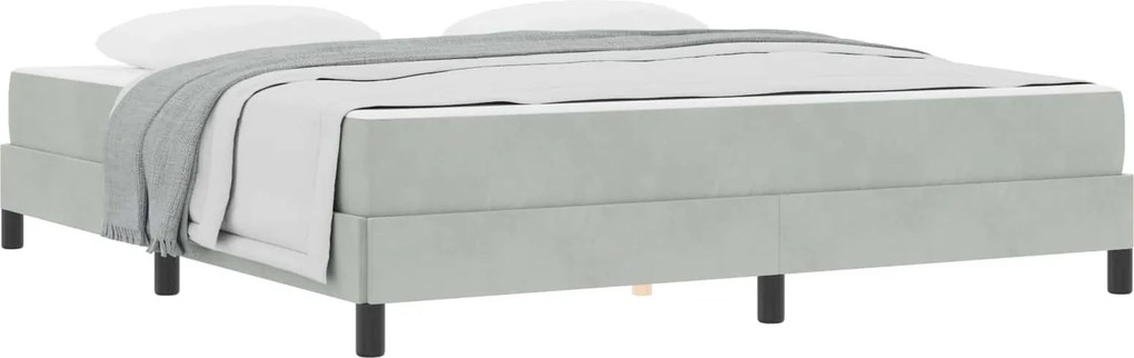 vidaXL Boxrugós ágy matracmal Világosszürke 180 x 200 cm szövet
