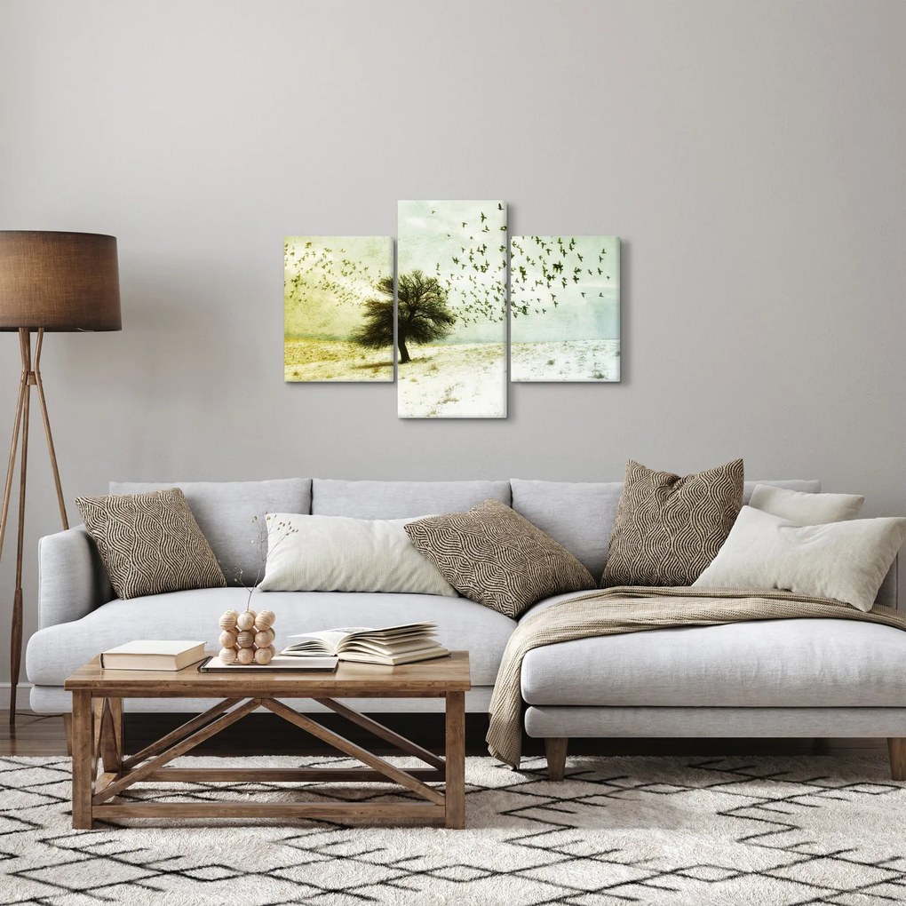 Kép - Festett madárállomány (90x60 cm)