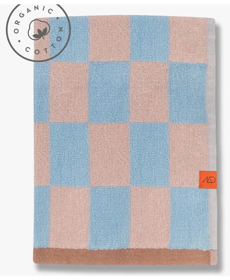 Kék-rózsaszín organikus pamut fürdőlepedő 70x133 cm Retro – Mette Ditmer Denmark