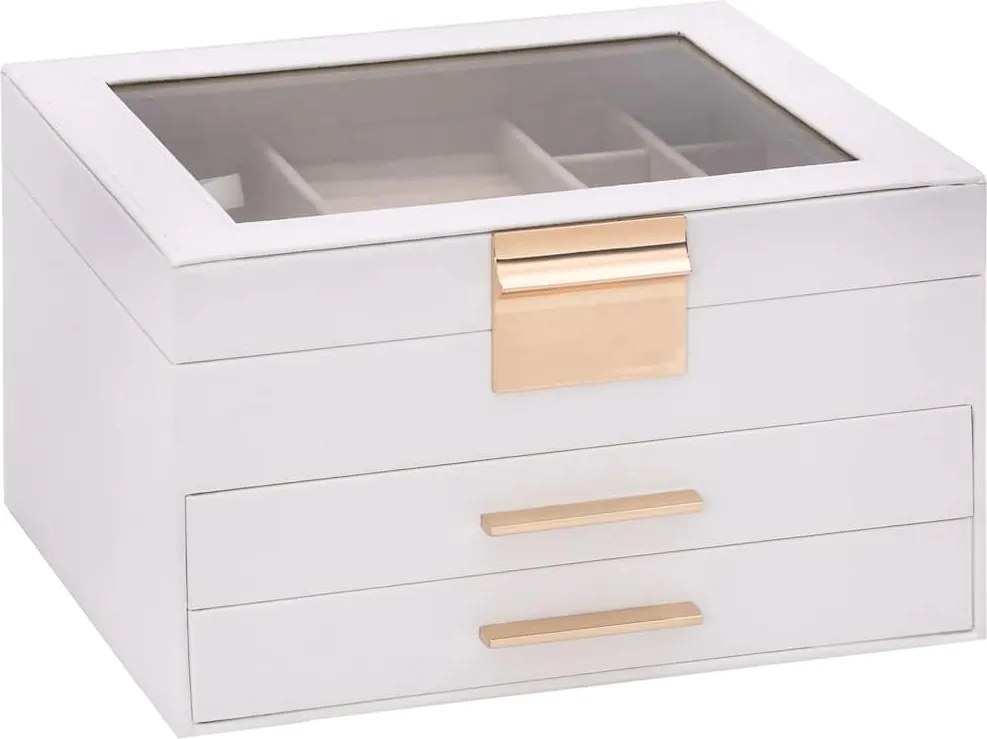 vidaXL ékszerdoboz 3 rétegű fehér 23x20,5x14 cm 23x20,5x14 cm