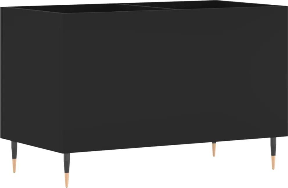 vidaXL fekete szerelt fa hanglemezszekrény 74,5x38x48 cm