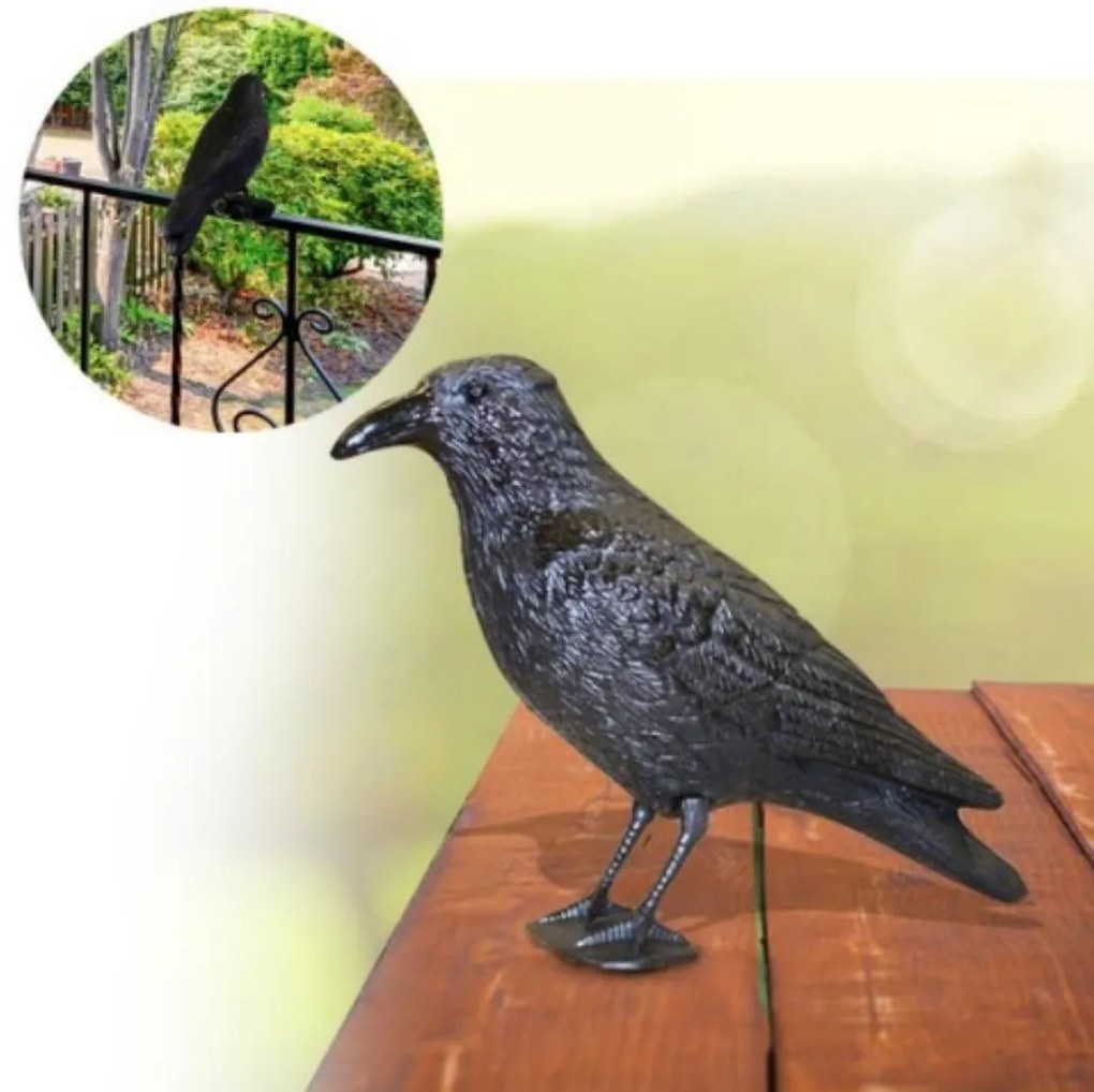 Galambriasztó műanyag varjú