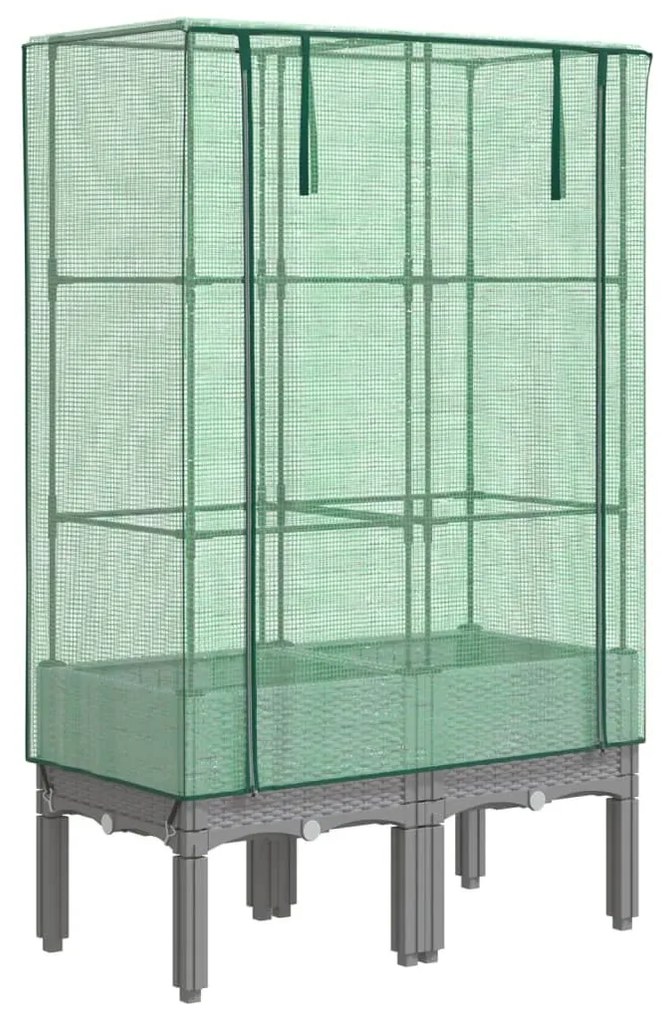 rattan megjelenésű magaságyás melegháztakaróval 80x40x140 cm