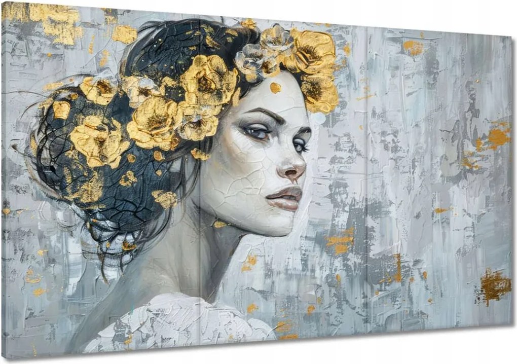 Vászonkép 120x80 Lány arany koszorúval