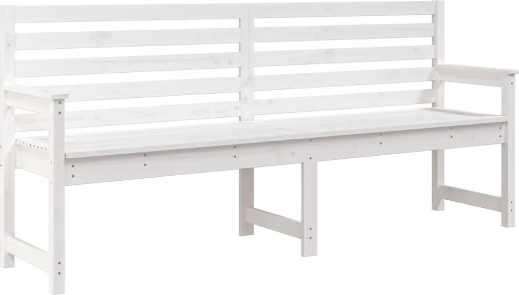 vidaXL fehér tömör fenyőfa kerti pad 203,5 x 48 x 91,5 cm