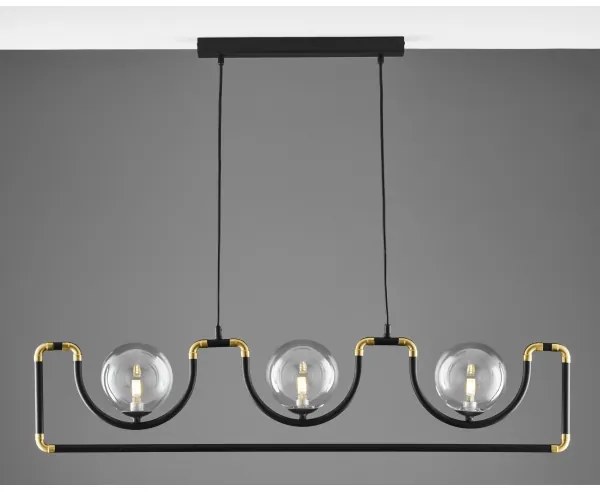 Jupiter 1990 - Csillár zsinóron HANZA 3xG9/10W/230V fekete/arany