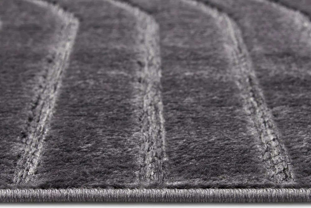 Antracitszürke szőnyeg 67x120 cm Iconic Wave – Hanse Home