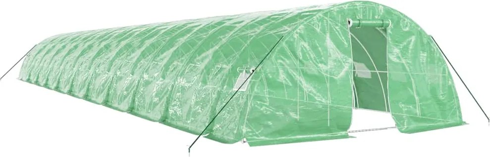vidaXL zöld acélvázas melegház 110 m² 22 x 5 x 2,3 m