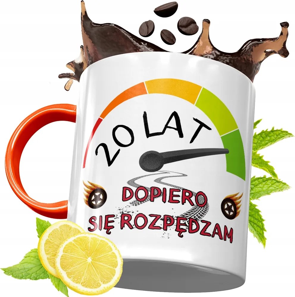 Narancssárga Szülinapi Bögre 20 20STE Ajándék fényképes nyomtatással