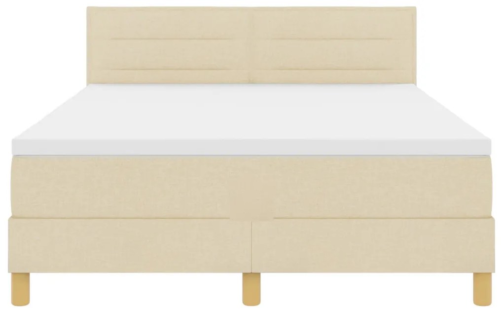 Box Spring Ágy Matraccal Krém 140x200 cm Szövet