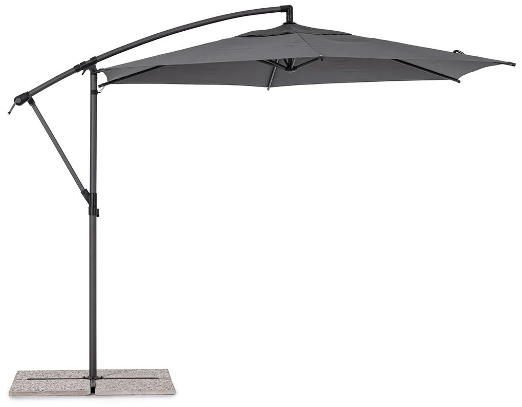 Tropea Kerti /terasz napernyő, Bizzotto, Ø 300 cm, oszlop Ø 46-48 mm, acél/poliészter, sötétszürke
