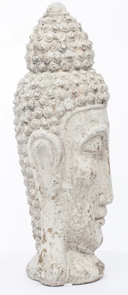 Cyrus design krém színű koptatott buddha fej dekorációs szobor 30x11x10cm