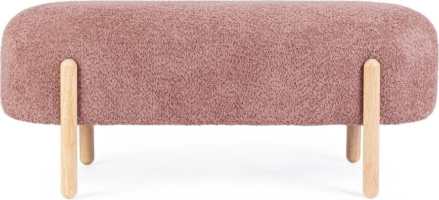 Terrakotta színű buklé párnázott pad Dayla – Bizzotto