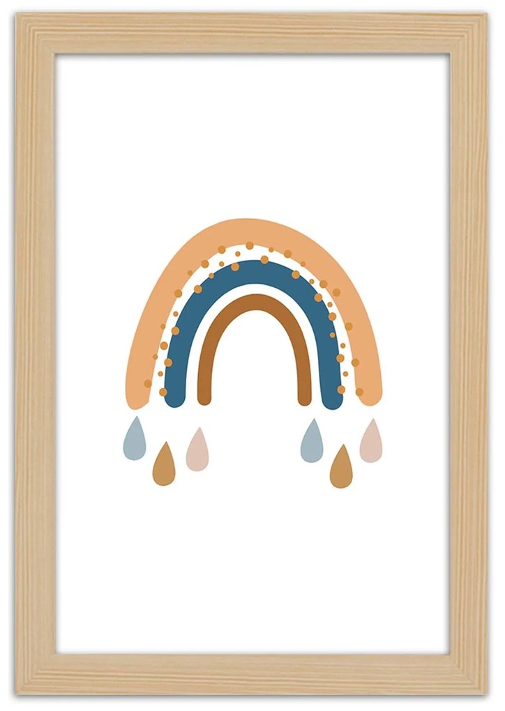 Gario Poszter Szivárványos idojárás A keret színe: Barna, Méret: 60 x 90 cm