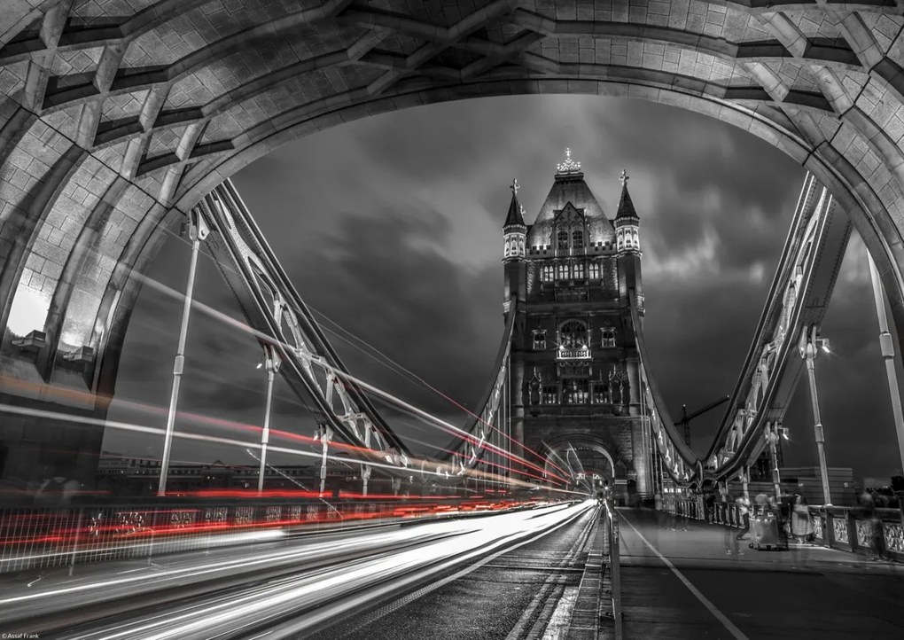 Poszter 42x29,7cm Hídtorony fénycsíkokkal, Assaf Frank