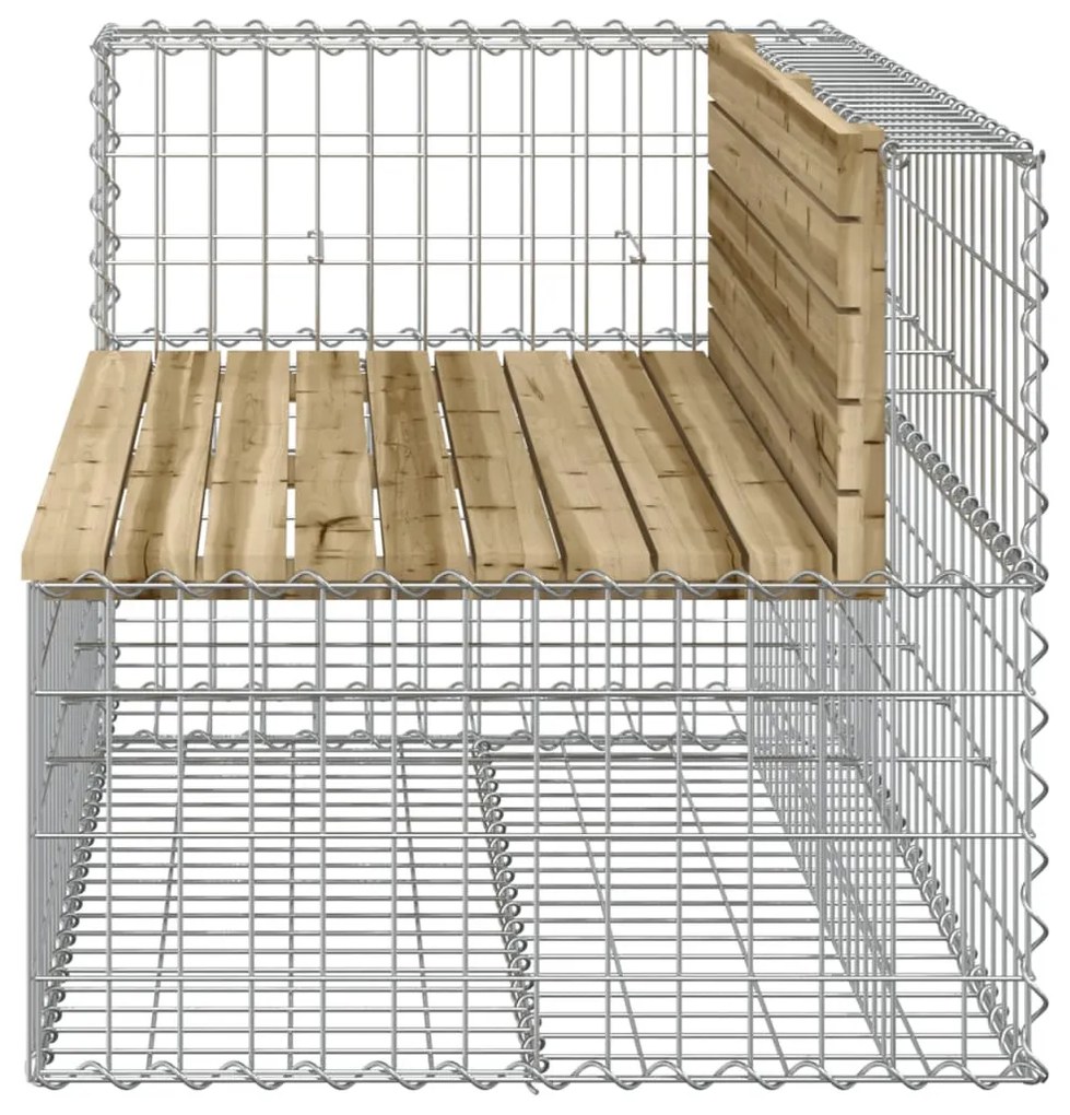 tömör impregnált fenyőfa gabion kerti pad 122x71x65,5 cm