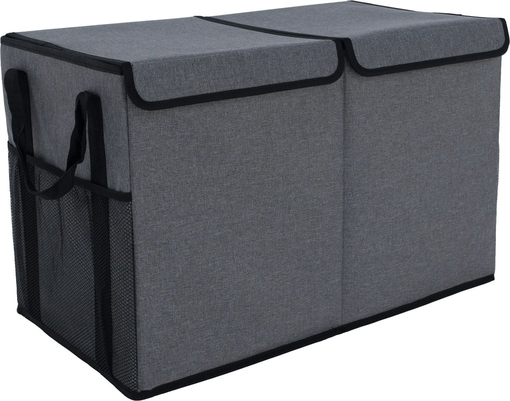 Összecsukható tároló doboz, szürke/fekete, DETER