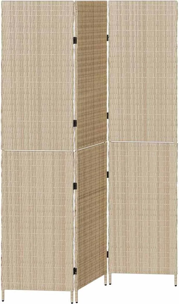 vidaXL Szobaelválasztó Bézs 147 x 180 cm polirattan