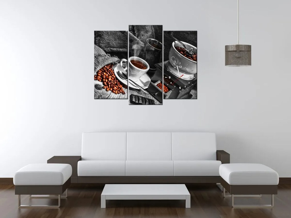 Gario Órás falikép Arabica kávé - 3 részes Méret: 30 x 90 cm