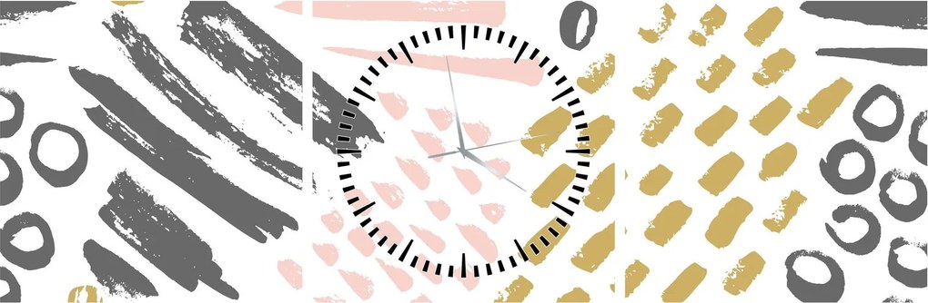 Kép - Absztrakt stroke-ok (órával) (90x30 cm)