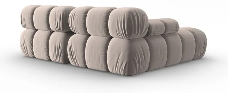 Világosbarna bársony moduláris sarokkanapé (bal oldali) Bellis – Micadoni