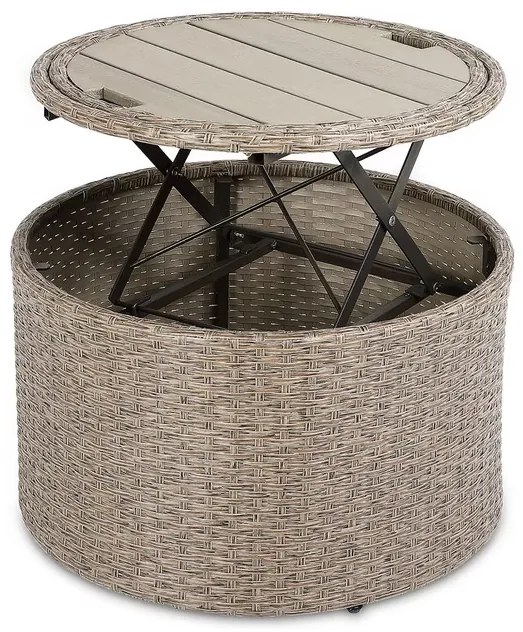 Deuba Rattan kerti ágy LAZY Ø185 cm - krém