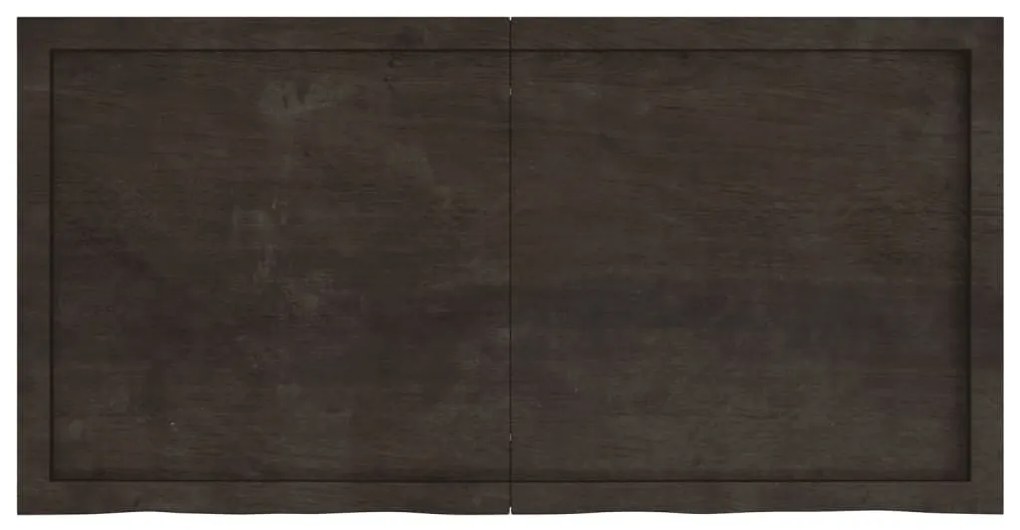 sötétbarna kezelt tömör tölgyfa fali polc 120 x 60 x (2-4) cm