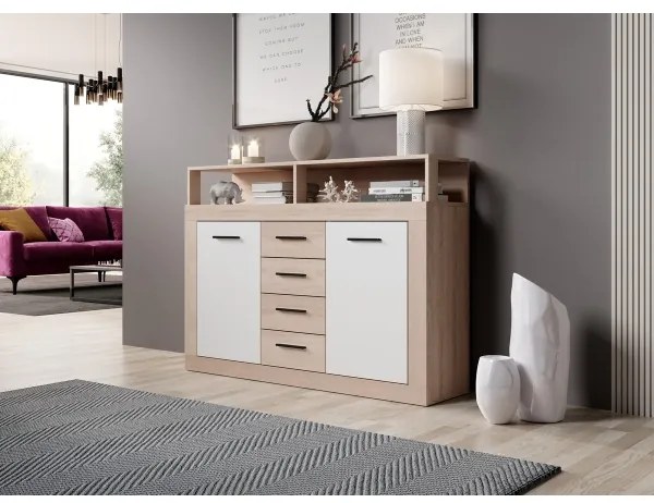 Komód RUNA sonoma tölgy/fehér