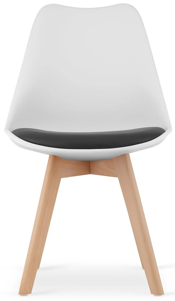 Étkező garnitúra 1 + 4, fehér ADRIA asztal 120x80 cm + fehér-fekete BALI MARK szék bükk lábakkal