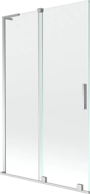 Mexen Velar L kádparaván 2-szárnyas tolóajtós 110 x 150 cm, átlátszó, króm - 896-110-003-01-01