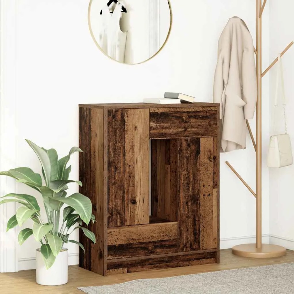 antik fa komód fiókokkal és ajtókkal 73x31x90 cm