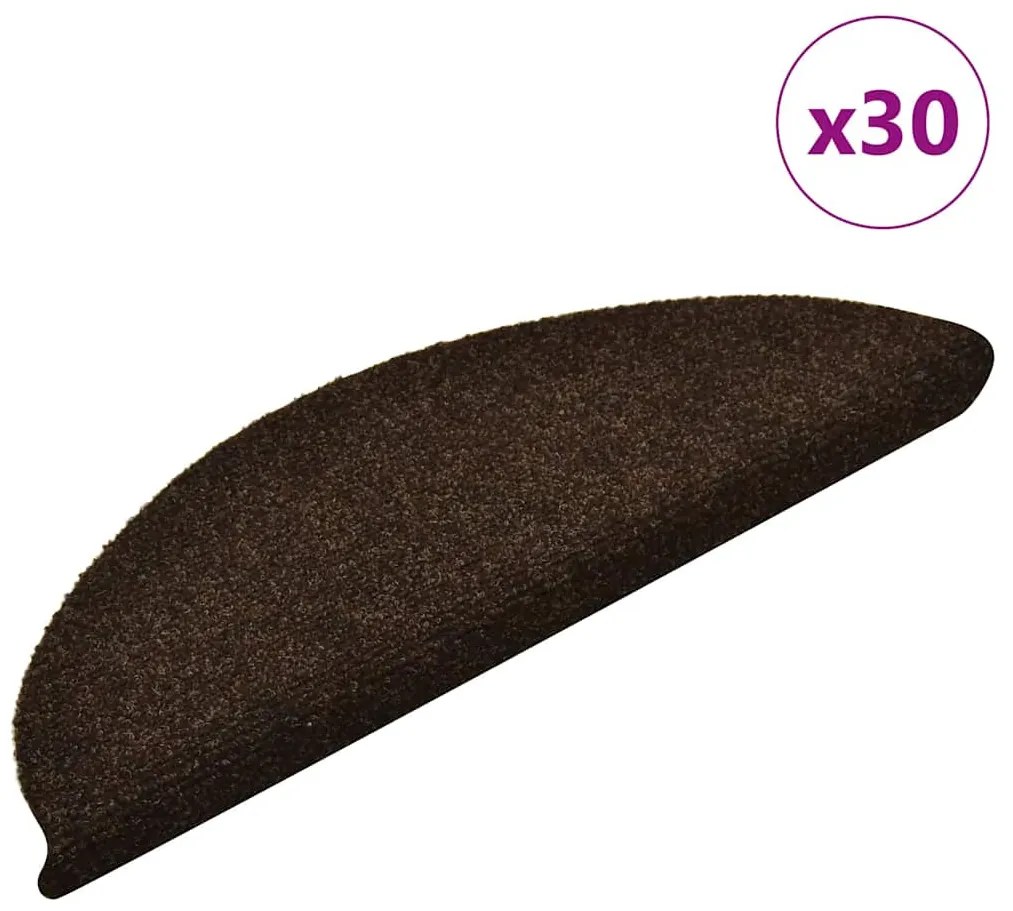 30 db sötétbarna öntapadó lépcsőszőnyeg 56 x 17 x 3 cm