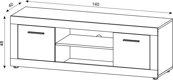 LUNA TV állvány 2 ajtós, old style dark/matera