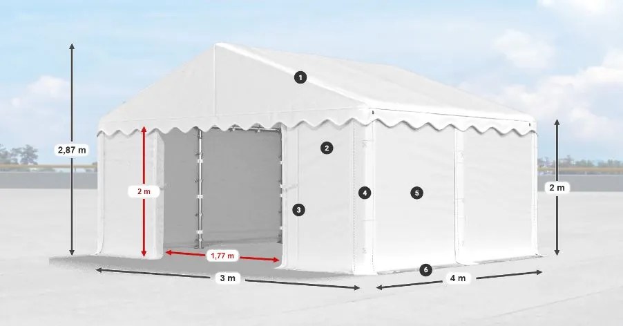 Raktárcsarnok 3x4x2m Comfort PE 240g