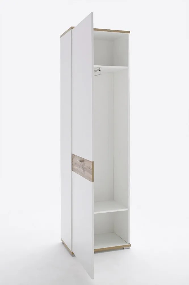 Nia gardrób szekrény wotan tölgy, fehér balos 58 x 205 cm