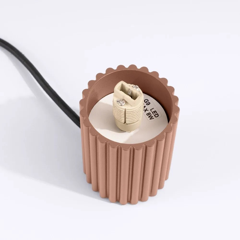 Világosbarna asztali lámpa üveg búrával (magasság 19 cm) Orbital – Sollux